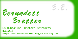 bernadett bretter business card